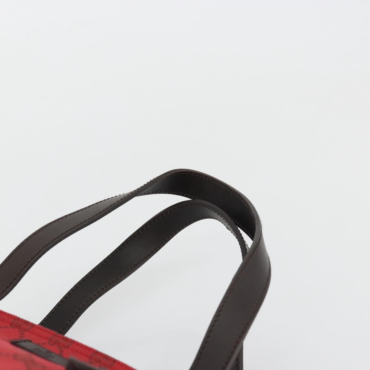 Gucci Original Zip Tote Gg Canvas With Leather Red Canvas Tote Bag Bag (Pre-Owned)