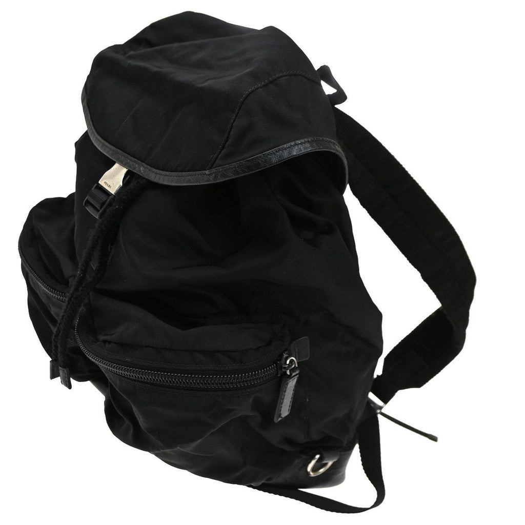 Prada Double Front Pocket Backpack Tessuto Black Nylon Backpack Bag (Pre-Owned)
