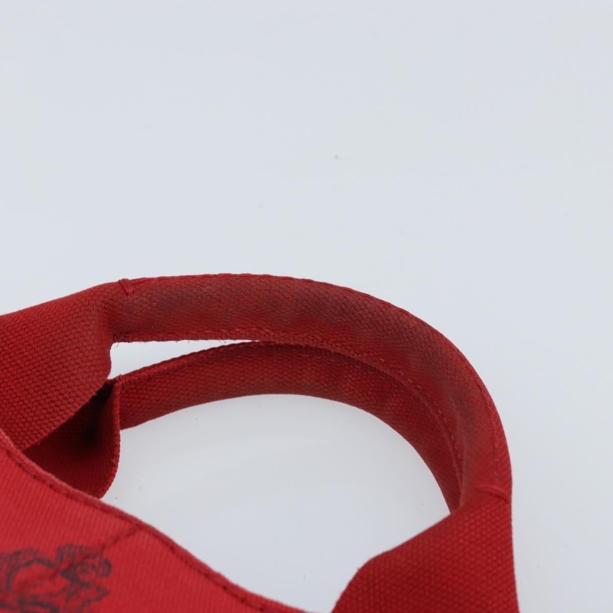 Prada Canapa Tote Canvas Red Canvas Tote Bag Bag (Pre-Owned)