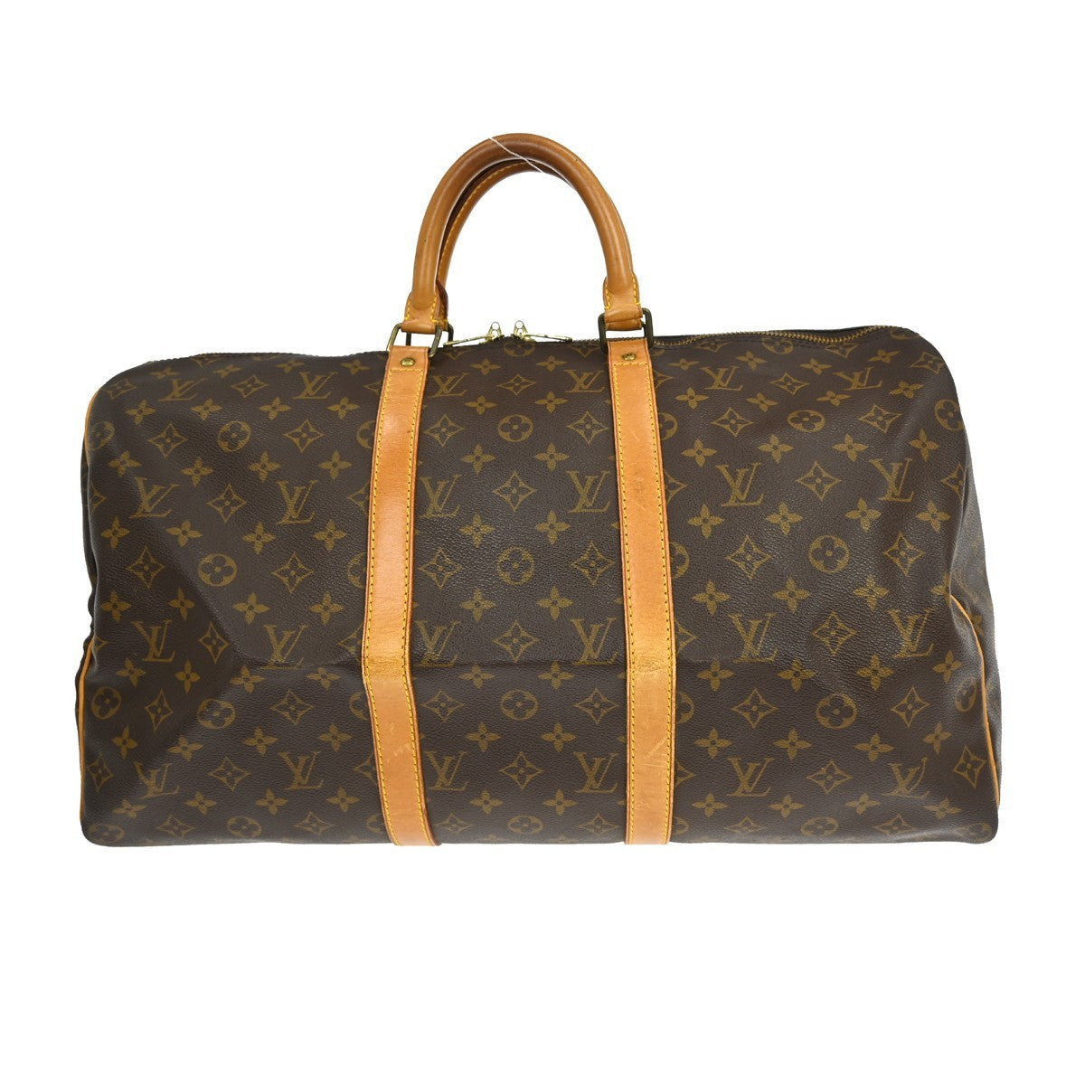 Louis Vuitton Keepall Bag Monogram Canvas Brown Canvas Travel Bag Bag (Pre-Owned)