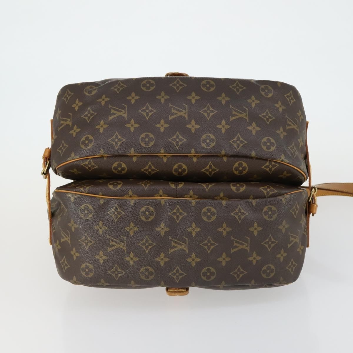 Louis Vuitton Saumur Handbag Monogram Canvas Brown Canvas Shoulder Bag Bag (Pre-Owned)