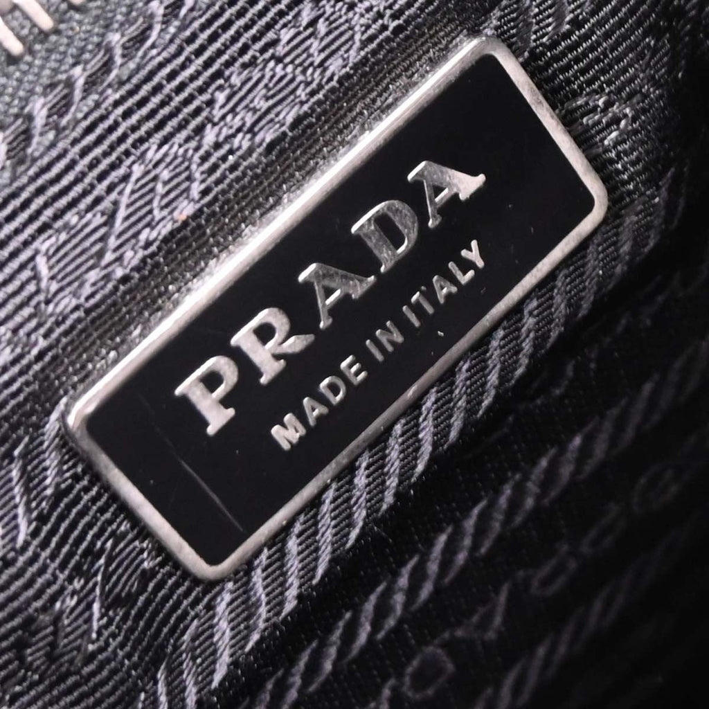 Prada Vintage Shoulder Bag Nylon And Leather Black Nylon Shoulder Bag Bag (Pre-Owned)