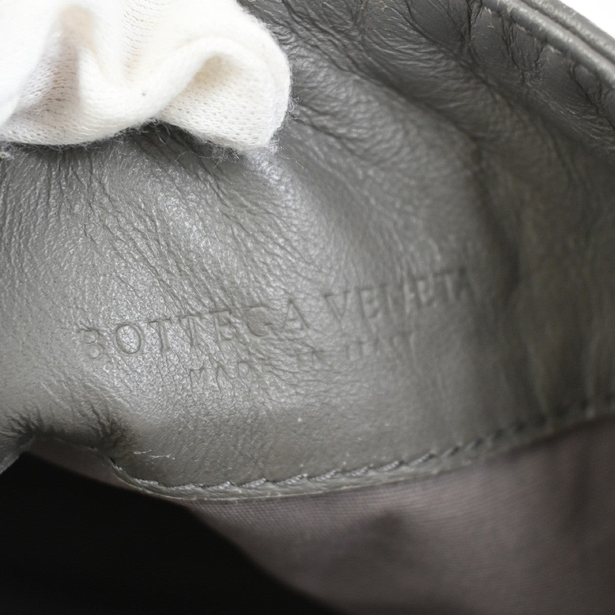 Bottega Veneta Flat Messenger Bag Intrecciato Nappa Gray Leather Shoulder Bag Bag (Pre-Owned)