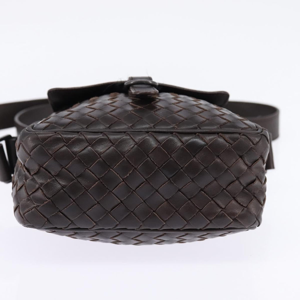 Bottega Veneta Front Pocket Messenger Bag Intrecciato Nappa Brown Leather Bag (Pre-Owned)