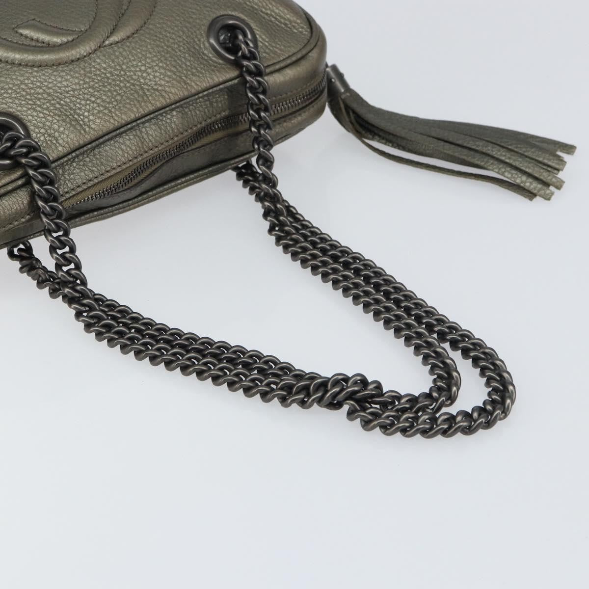 Gucci Soho Chain Zip Shoulder Bag Leather Gold Leather Shoulder Bag Bag (Pre-Owned)