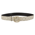 Gucci Vintage Interlocking G Reversible Belt Leather White Leather Belts Accessory (Pre-Owned)