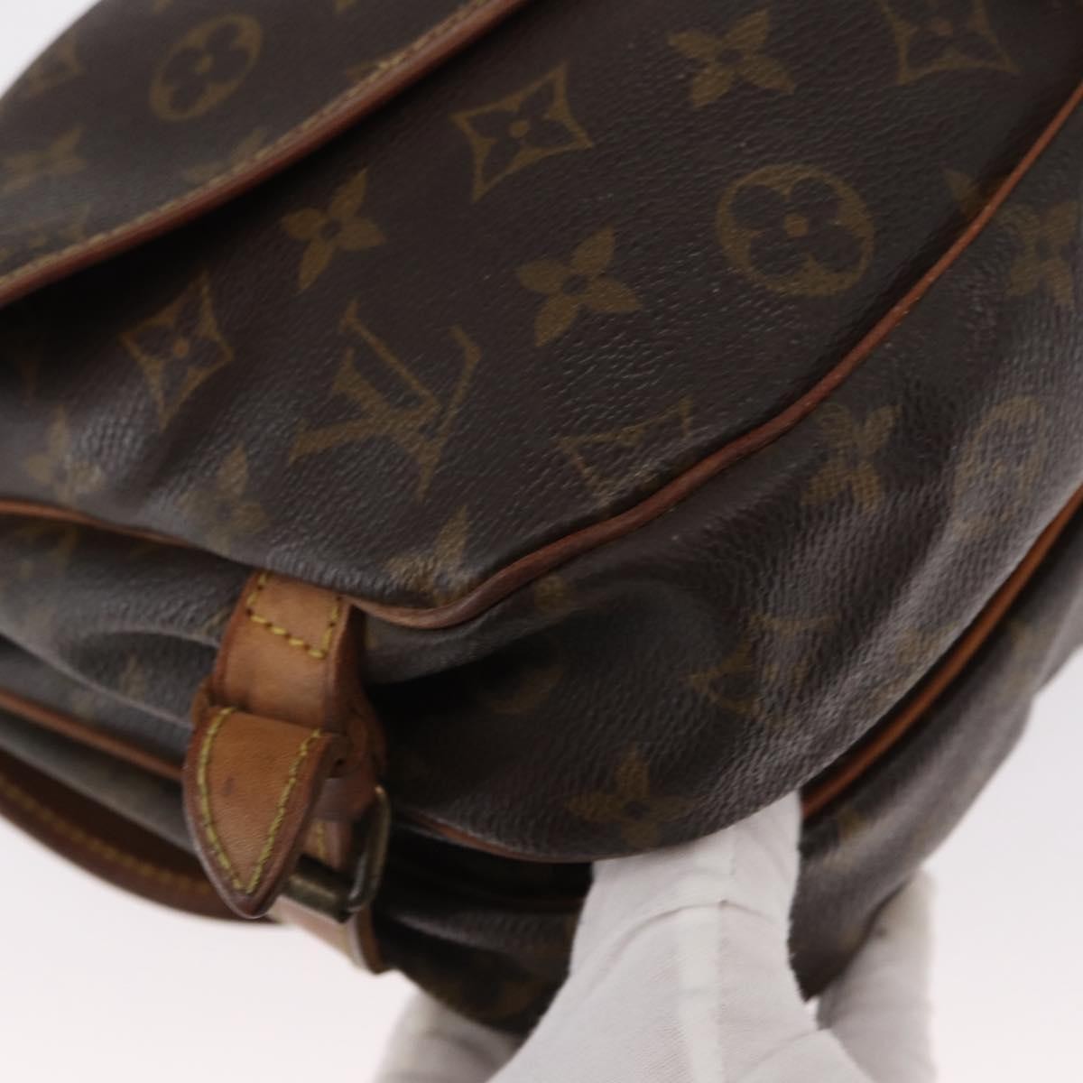 Louis Vuitton Saumur Handbag Monogram Canvas Brown Canvas Shoulder Bag Bag (Pre-Owned)