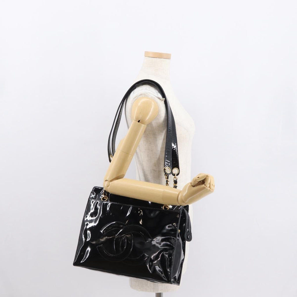 Chanel Vintage Timeless Chain Shoulder Bag Patent Black Patent_Leather Shoulder Bag Bag (Pre-Owned)