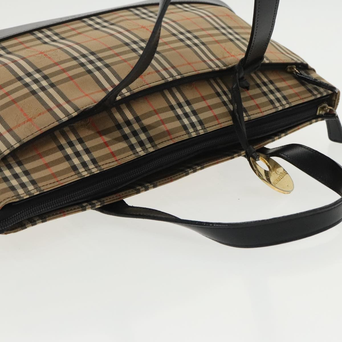 Burberry Nova Check Handbag Nova Check Canvas Beige Canvas Handbag (Pre-Owned)