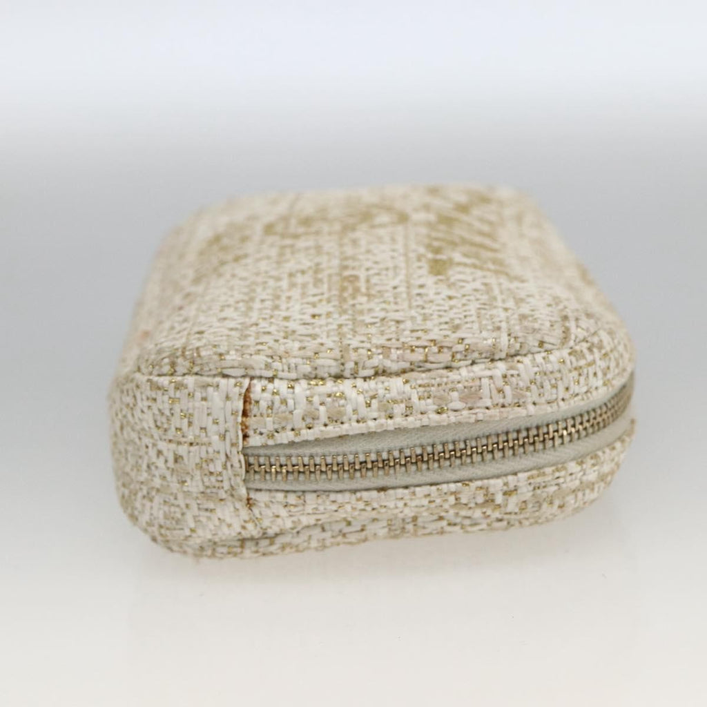 Chanel Deauville Curvy Cosmetic Pouch Tweed Gold Tweed Clutche & Pouche Bag (Pre-Owned)