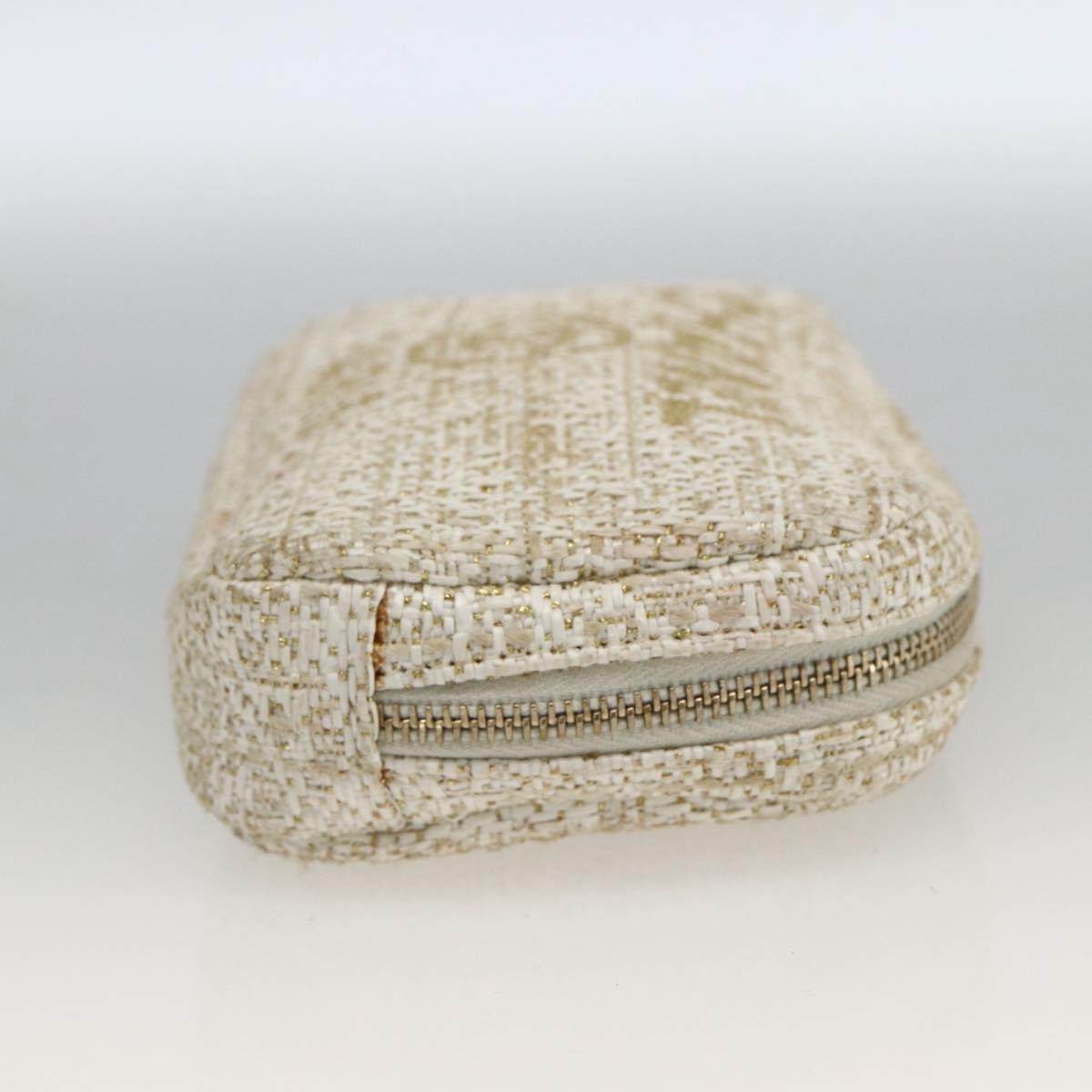 Chanel Deauville Curvy Cosmetic Pouch Tweed Gold Tweed Clutche & Pouche Bag (Pre-Owned)