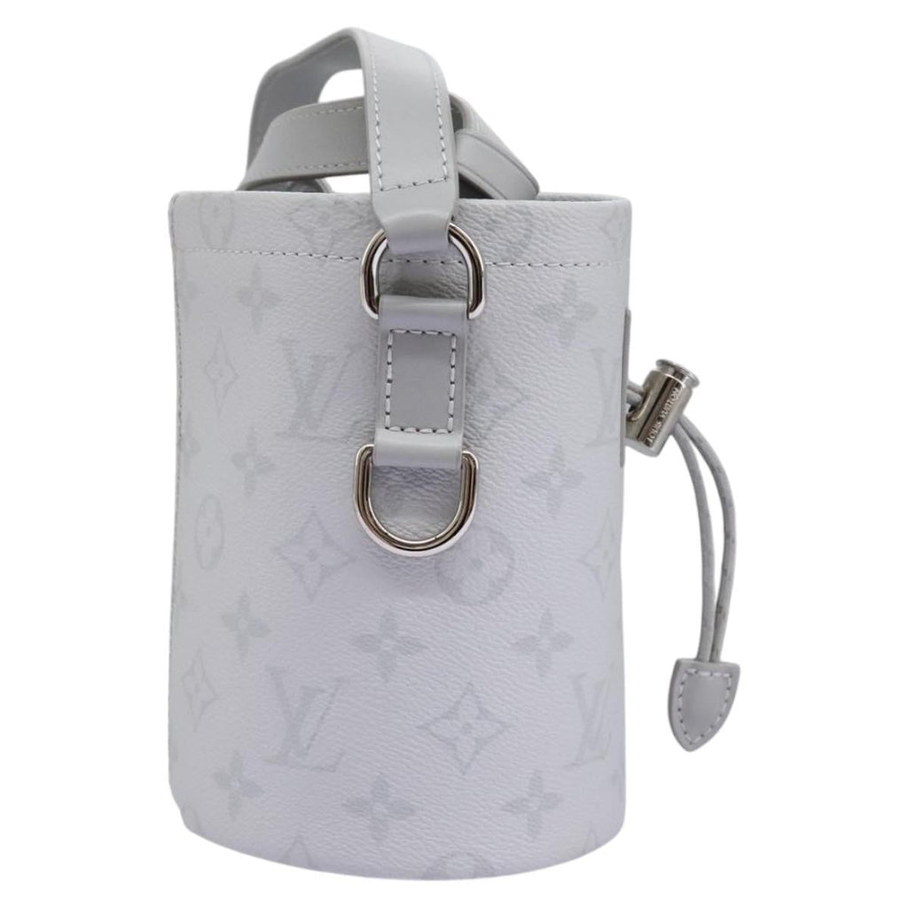 Louis Vuitton Chalk Nano Bag Limited Edition Logo Story Monogram Canvas Gray Canvas Clutche & Pouche Bag (Pre-Owned)