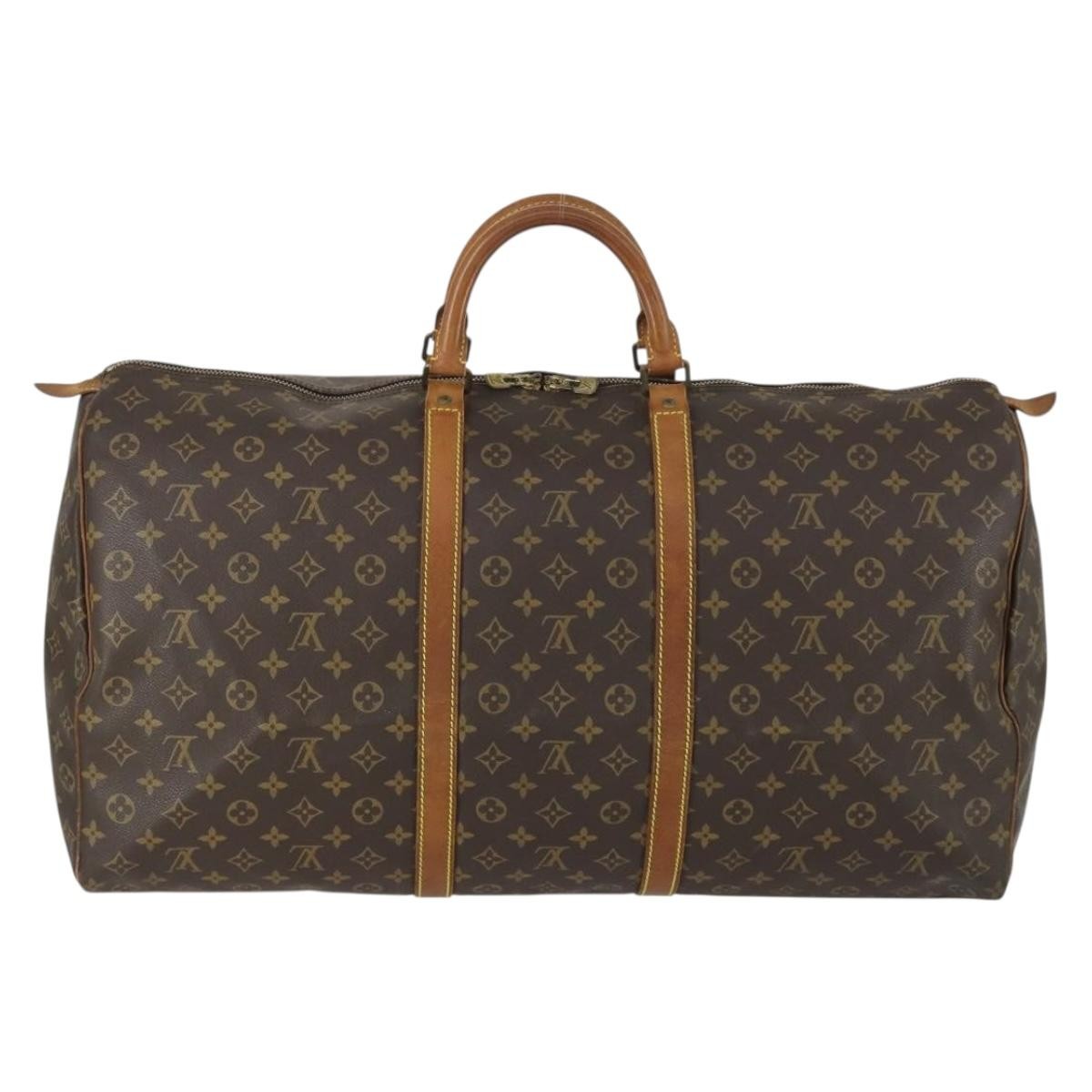 Louis Vuitton Keepall Bag Monogram Canvas Brown Canvas Travel Bag Bag (Pre-Owned)