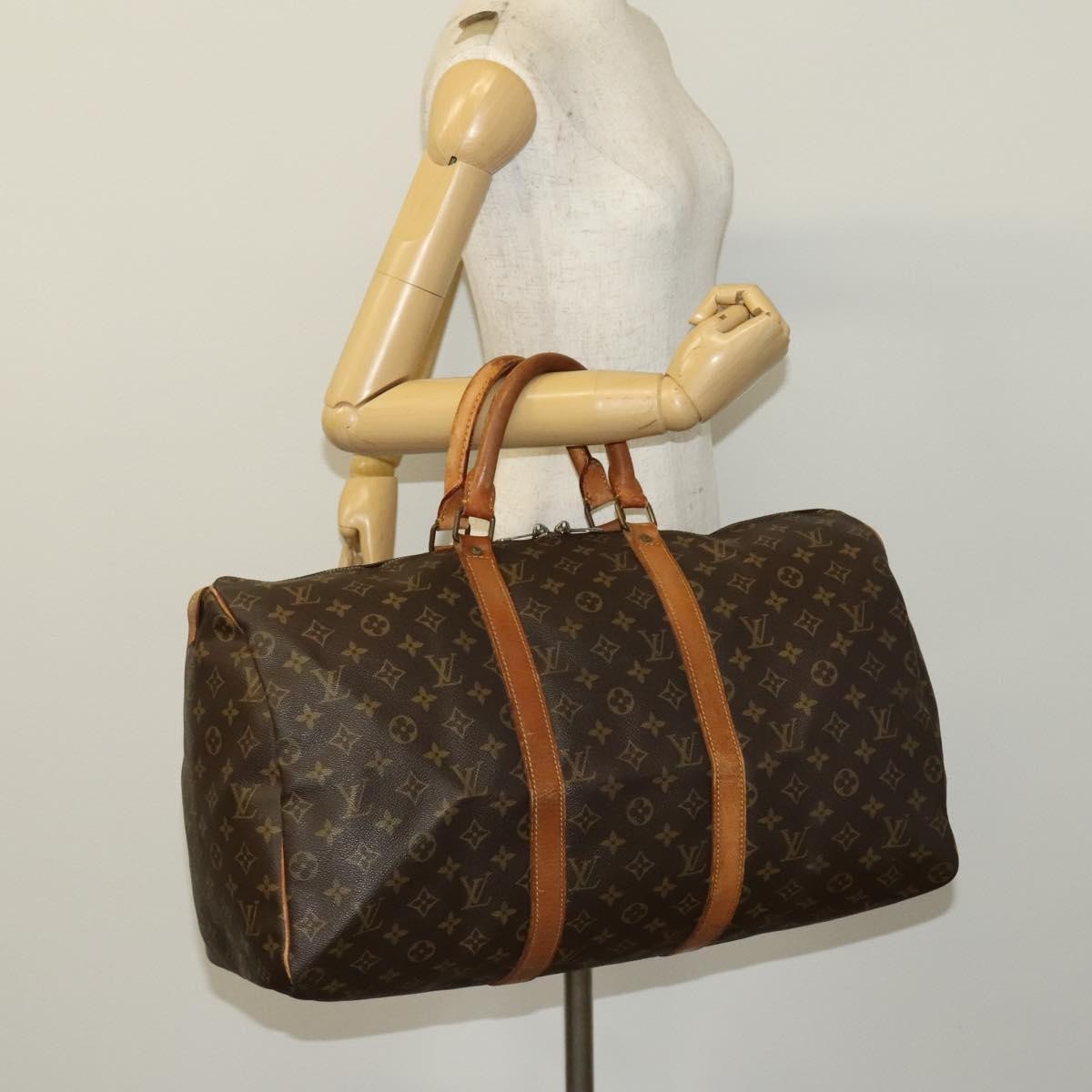 Louis Vuitton Keepall Bag Monogram Canvas Brown Canvas Travel Bag Bag (Pre-Owned)
