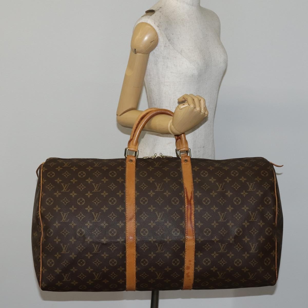 Louis Vuitton Keepall Bag Monogram Canvas Brown Canvas Travel Bag Bag (Pre-Owned)