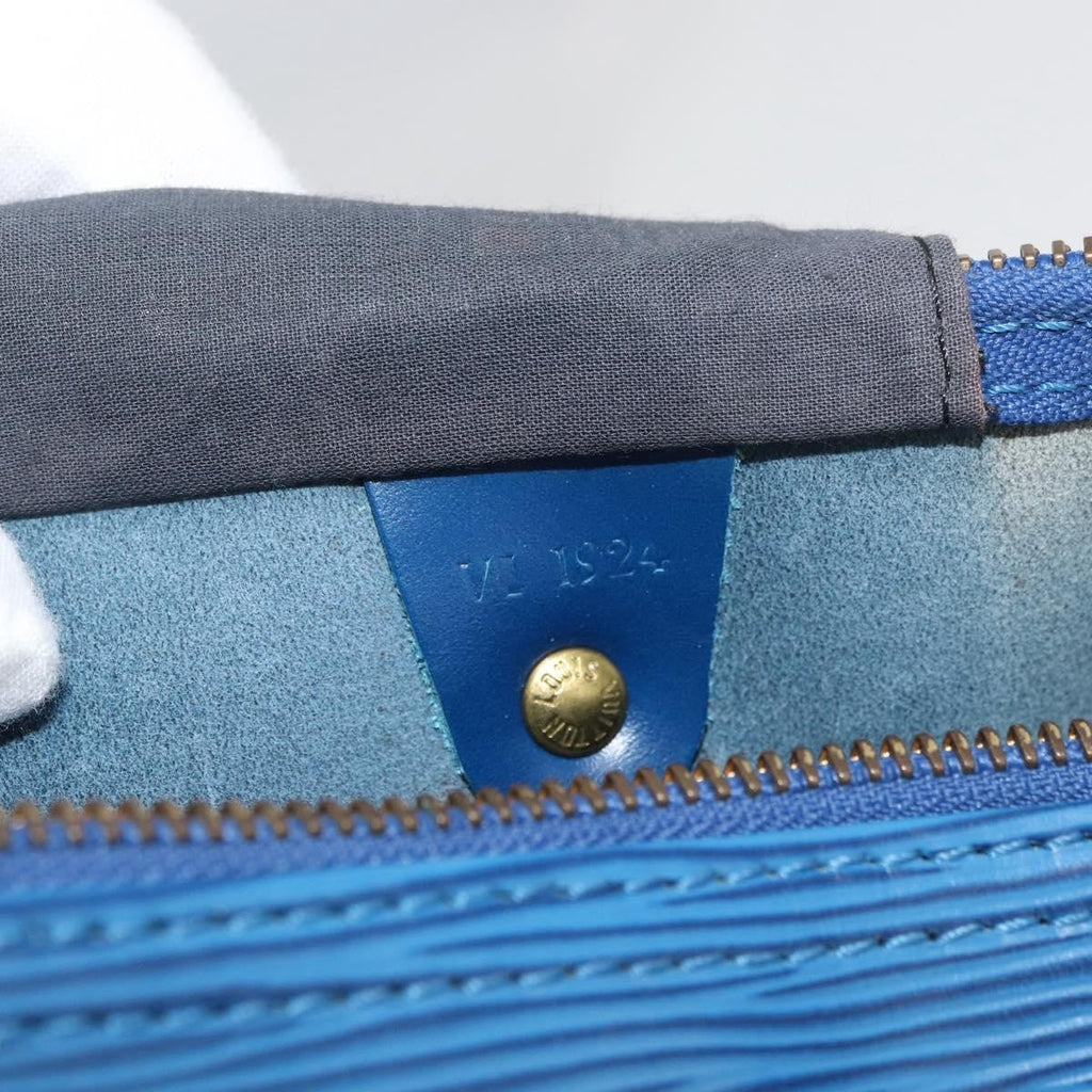 Louis Vuitton Speedy Handbag Epi Leather Blue Leather Handbag (Pre-Owned)