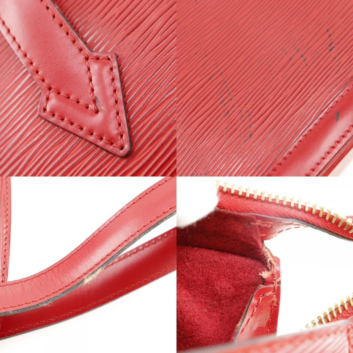 Louis Vuitton Saint Jacques Handbag Epi Leather Red Leather Shoulder Bag Bag (Pre-Owned)
