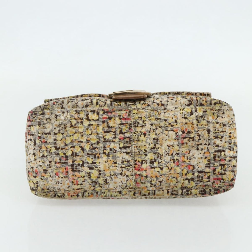 Fendi Mamma Baguette Zucca Canvas Beige Canvas Shoulder Bag Bag (Pre-Owned)
