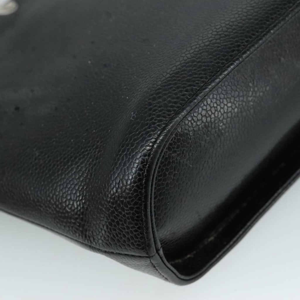Chanel Vintage Tote Leather Black Leather Tote Bag Bag (Pre-Owned)