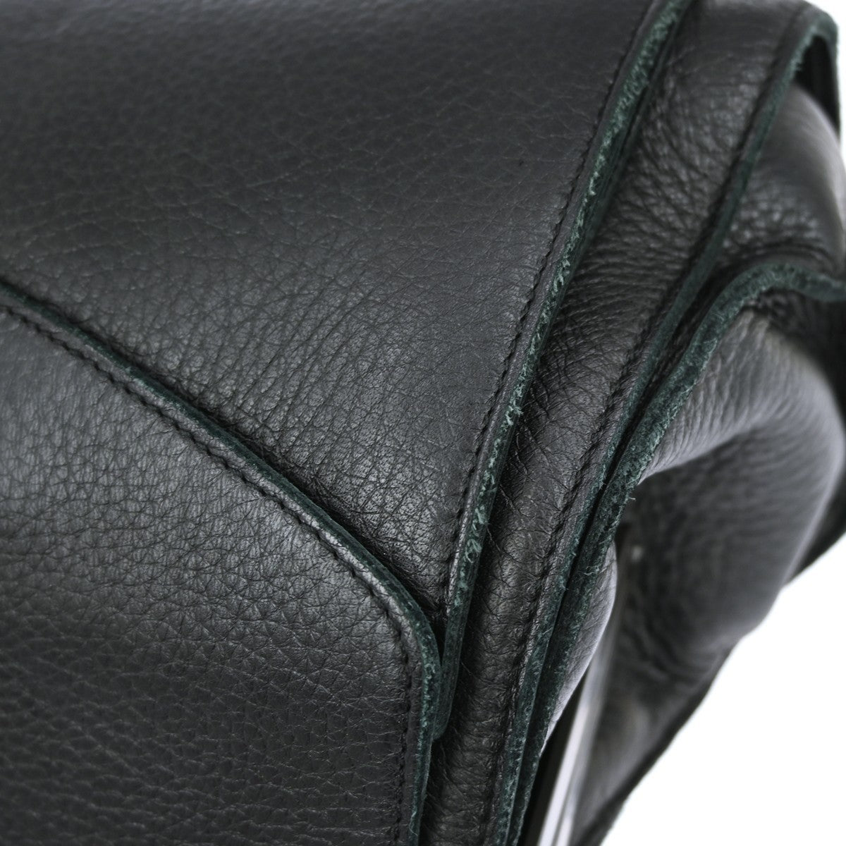 Bottega Veneta Intrecciato Handbag Leather Black Leather Handbag (Pre-Owned)