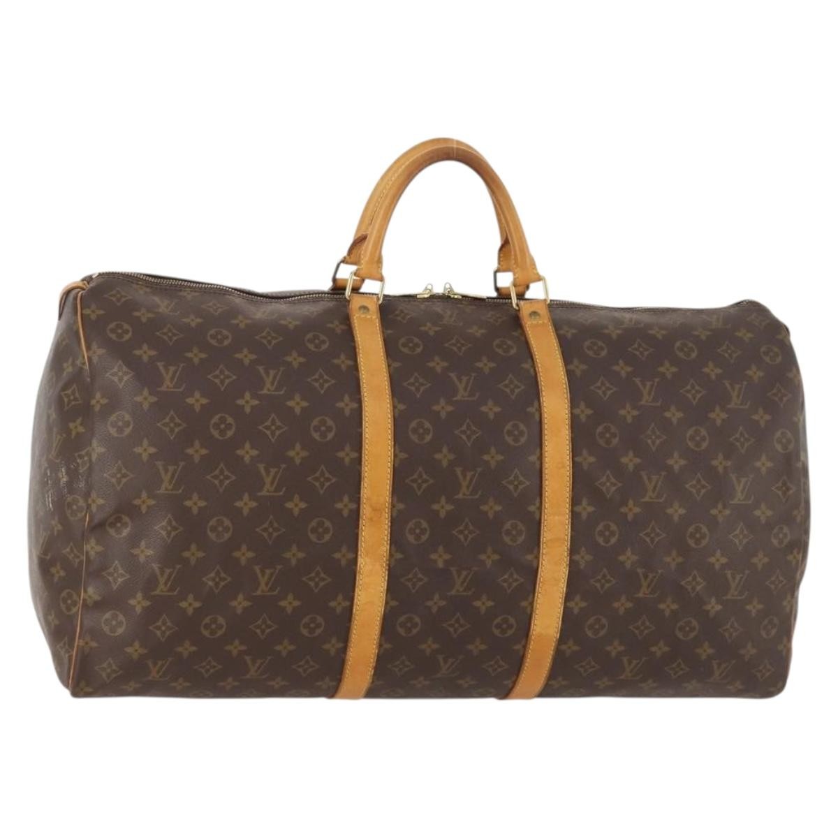 Louis Vuitton Keepall Bag Monogram Canvas Brown Canvas Travel Bag Bag (Pre-Owned)
