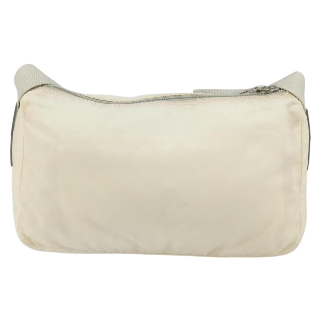 Prada Zip Waist Bag Tessuto White Nylon Shoulder Bag Bag (Pre-Owned)