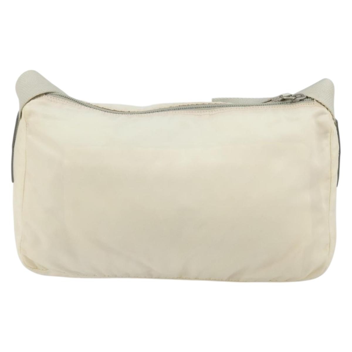 Prada Zip Waist Bag Tessuto White Nylon Shoulder Bag Bag (Pre-Owned)
