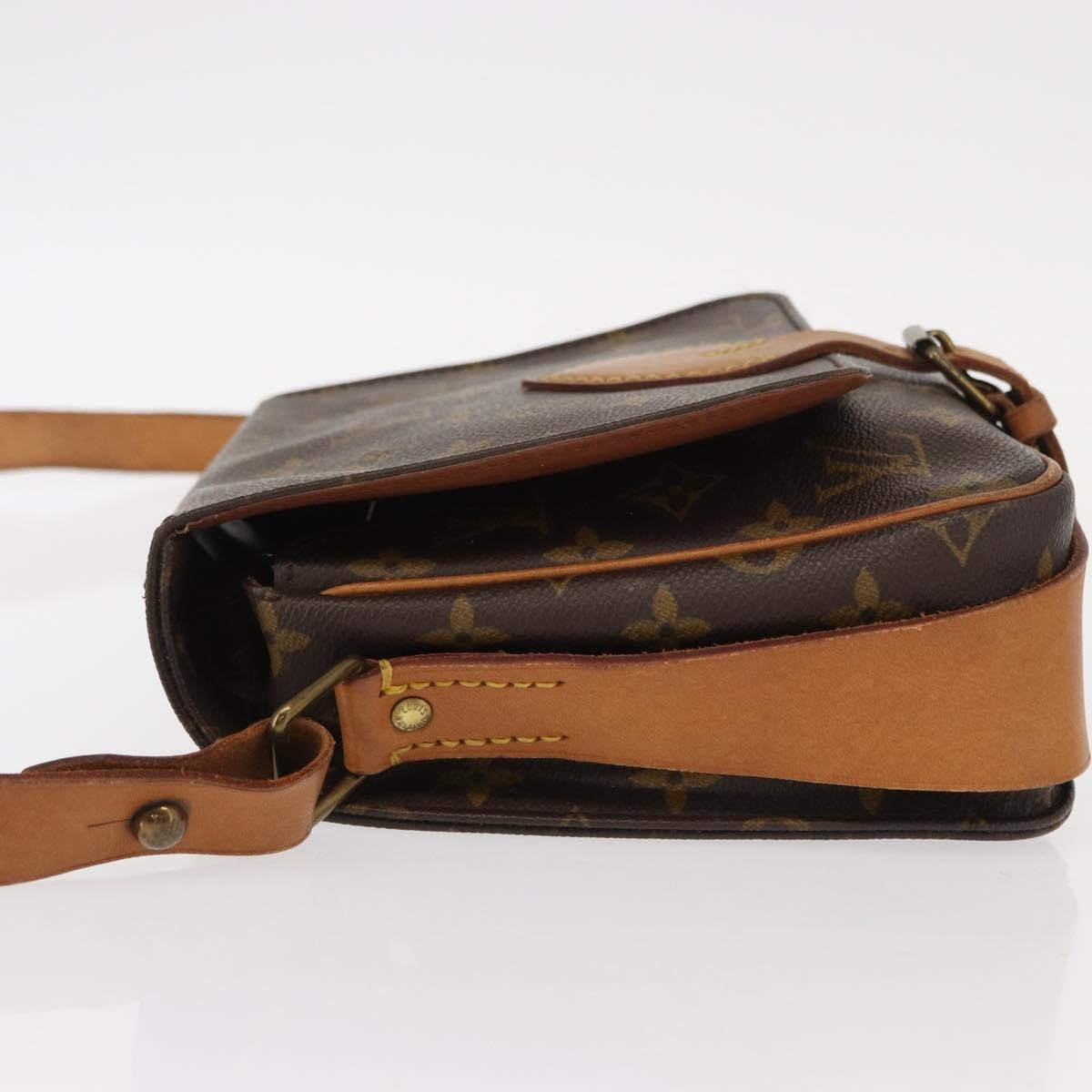 Louis Vuitton Cartouchiere Handbag Monogram Canvas Brown Canvas Shoulder Bag Bag (Pre-Owned)