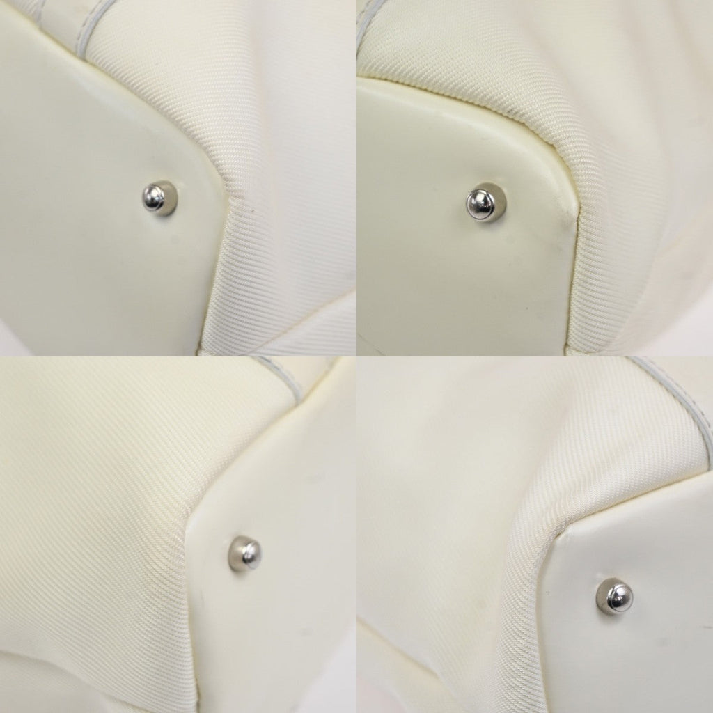 Gucci Convertible Bamboo Zip Tote Nylon White Nylon Tote Bag Bag (Pre-Owned)