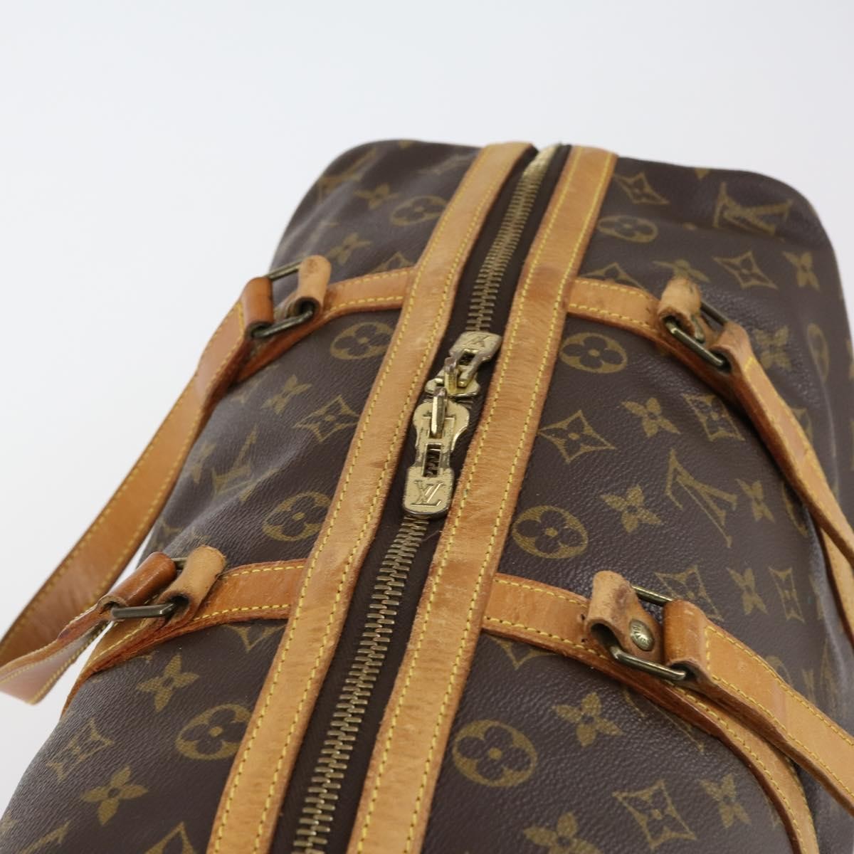 Louis Vuitton Sac Souple Handbag Monogram Canvas Brown Canvas Travel Bag Bag (Pre-Owned)