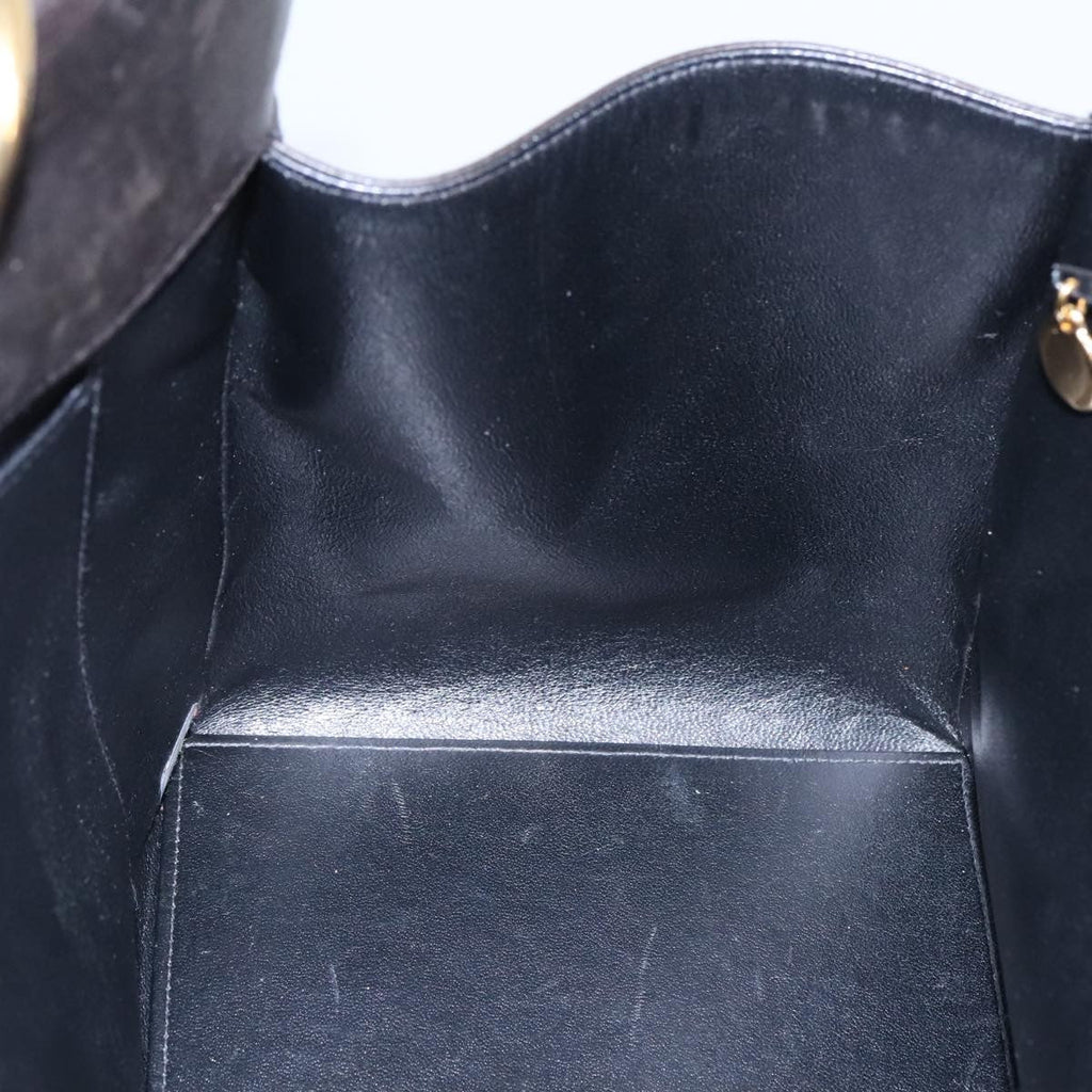 Chanel Vintage Grand Shopping Tote Quilted Lambskin Black Leather Tote Bag Bag (Pre-Owned)