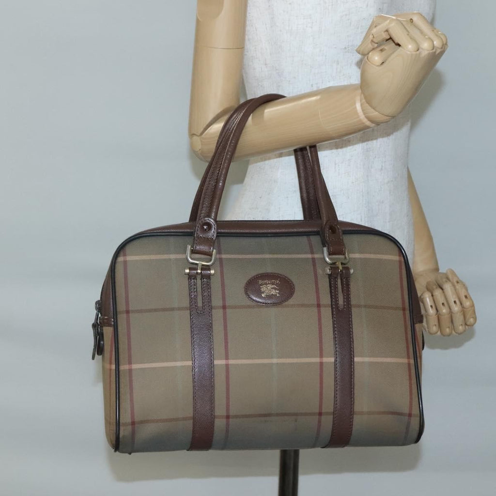 Burberry Nova Check Handbag Nova Check Canvas Beige Canvas Handbag (Pre-Owned)