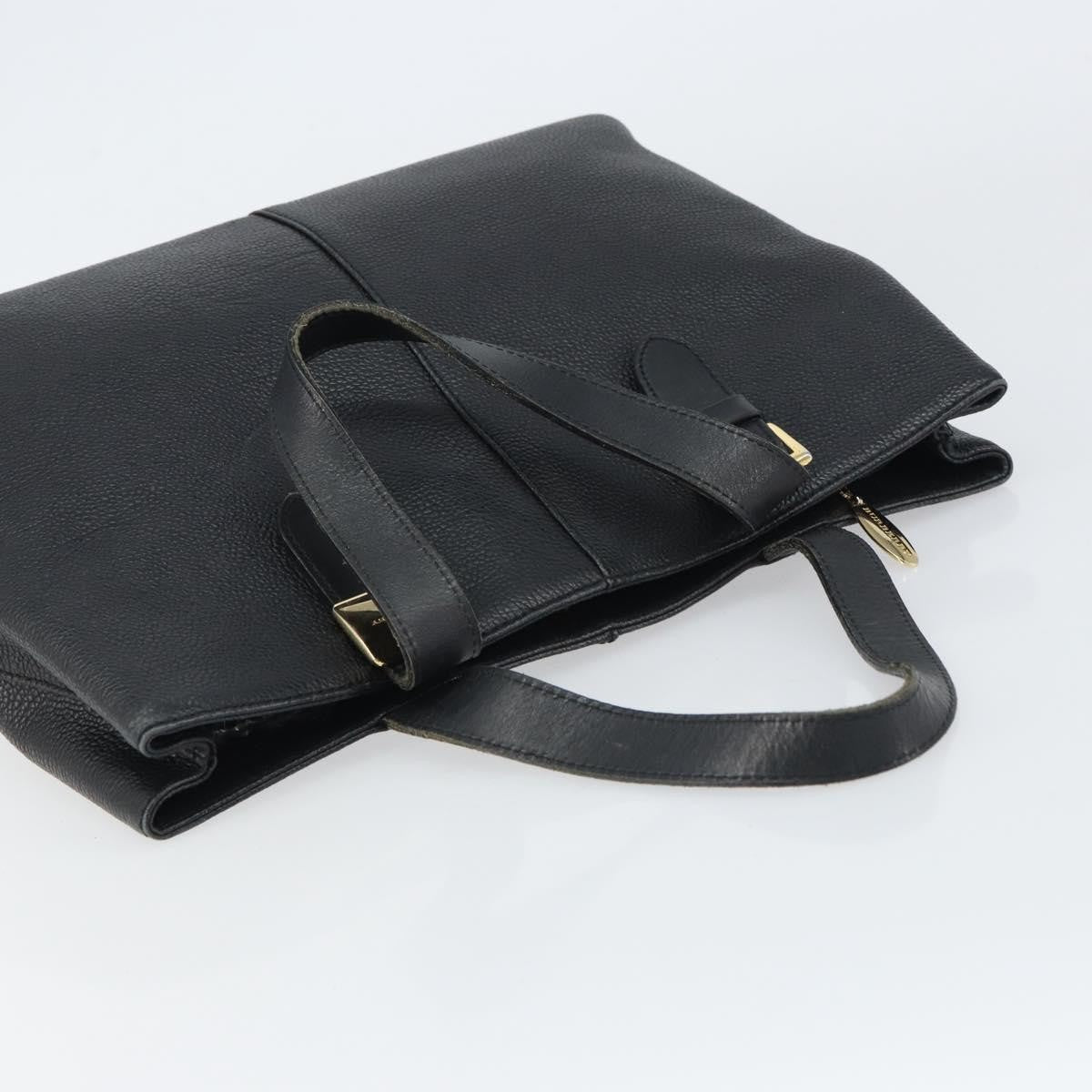 Burberry Vintage Handbag Leather Black Leather Handbag (Pre-Owned)