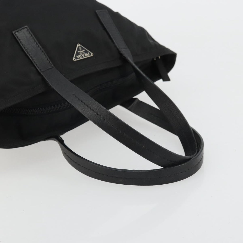 Prada Vintage Handbag Tessuto Black Nylon Handbag (Pre-Owned)