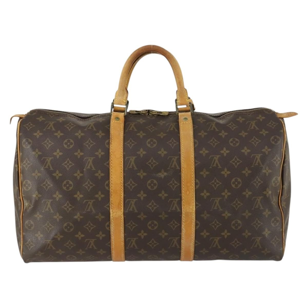 Louis Vuitton Keepall Bag Monogram Canvas Brown Canvas Travel Bag Bag (Pre-Owned)
