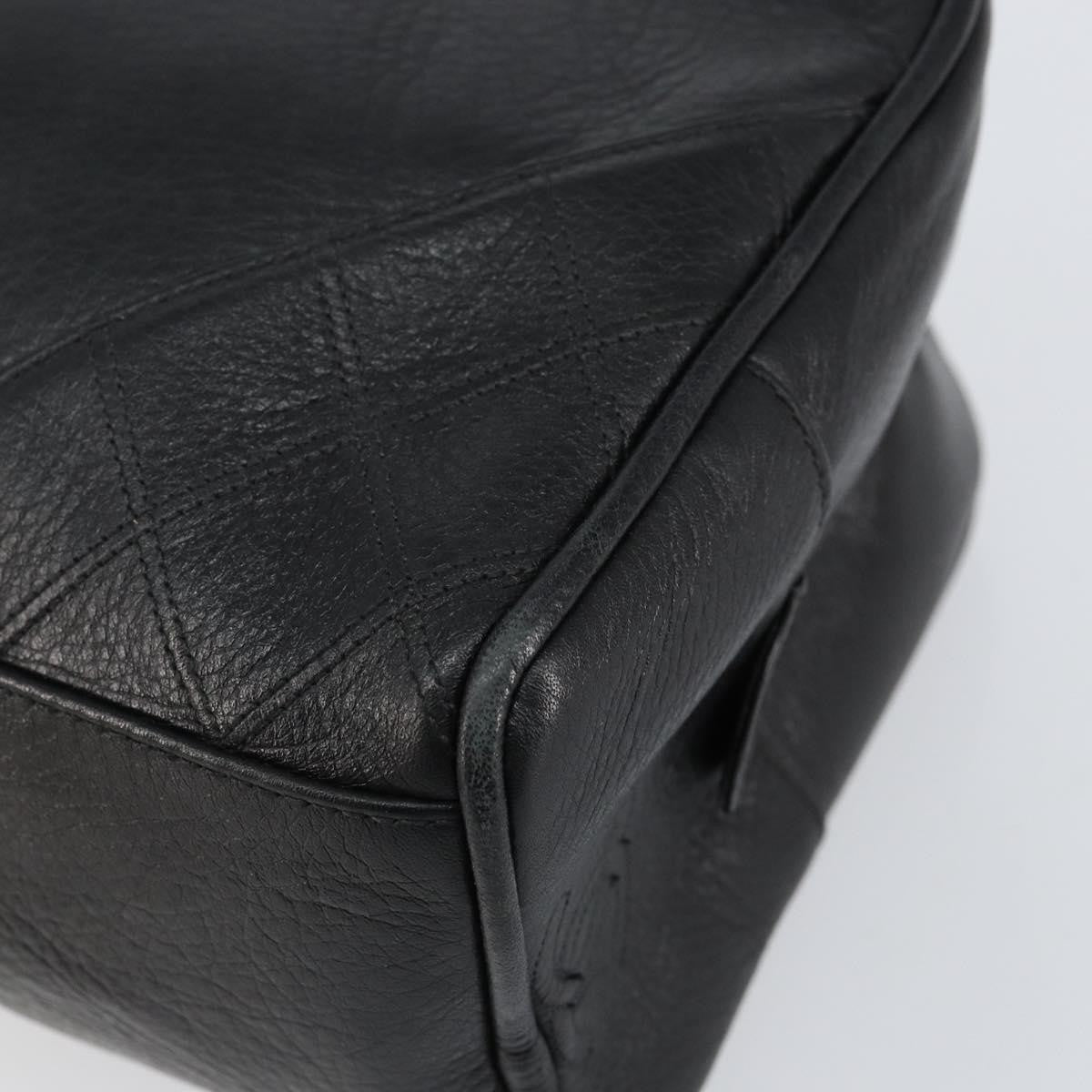 Chanel Vintage Toiletry Pouch Leather Black Leather Clutche & Pouche Bag (Pre-Owned)
