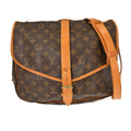 Louis Vuitton Saumur Handbag Monogram Canvas Brown Canvas Shoulder Bag Bag (Pre-Owned)