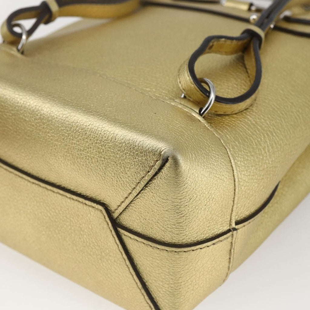 Louis Vuitton Lockme Backpack Leather Gold Leather Backpack Bag (Pre-Owned)