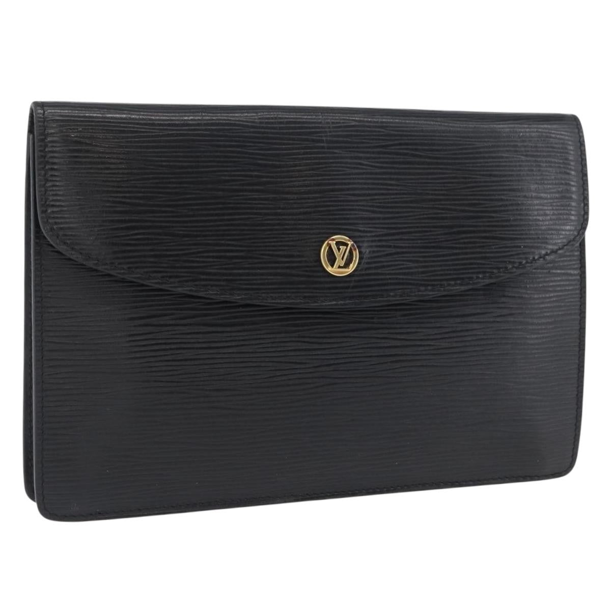 Louis Vuitton Vintage Montaigne Clutch Epi Leather Black Leather Clutche & Pouche Bag (Pre-Owned)
