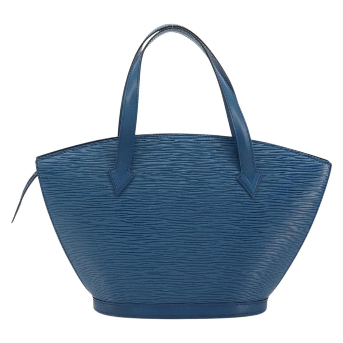 Louis Vuitton Saint Jacques Handbag Epi Leather Blue Leather Handbag (Pre-Owned)