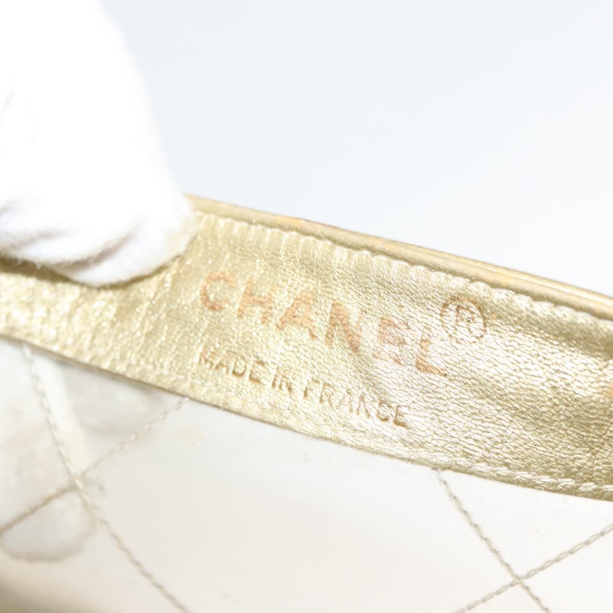Chanel Classic Single Flap Bag Quilted Applique Vinyl Clear Vinyl Bag (Pre-Owned)
