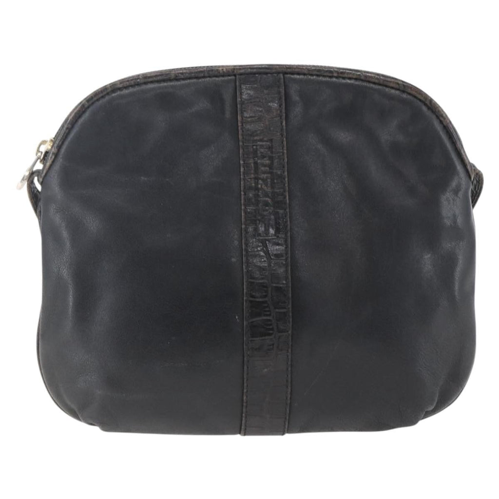 Fendi Vintage Shoulderbag Leather Black Leather Shoulder Bag Bag (Pre-Owned)