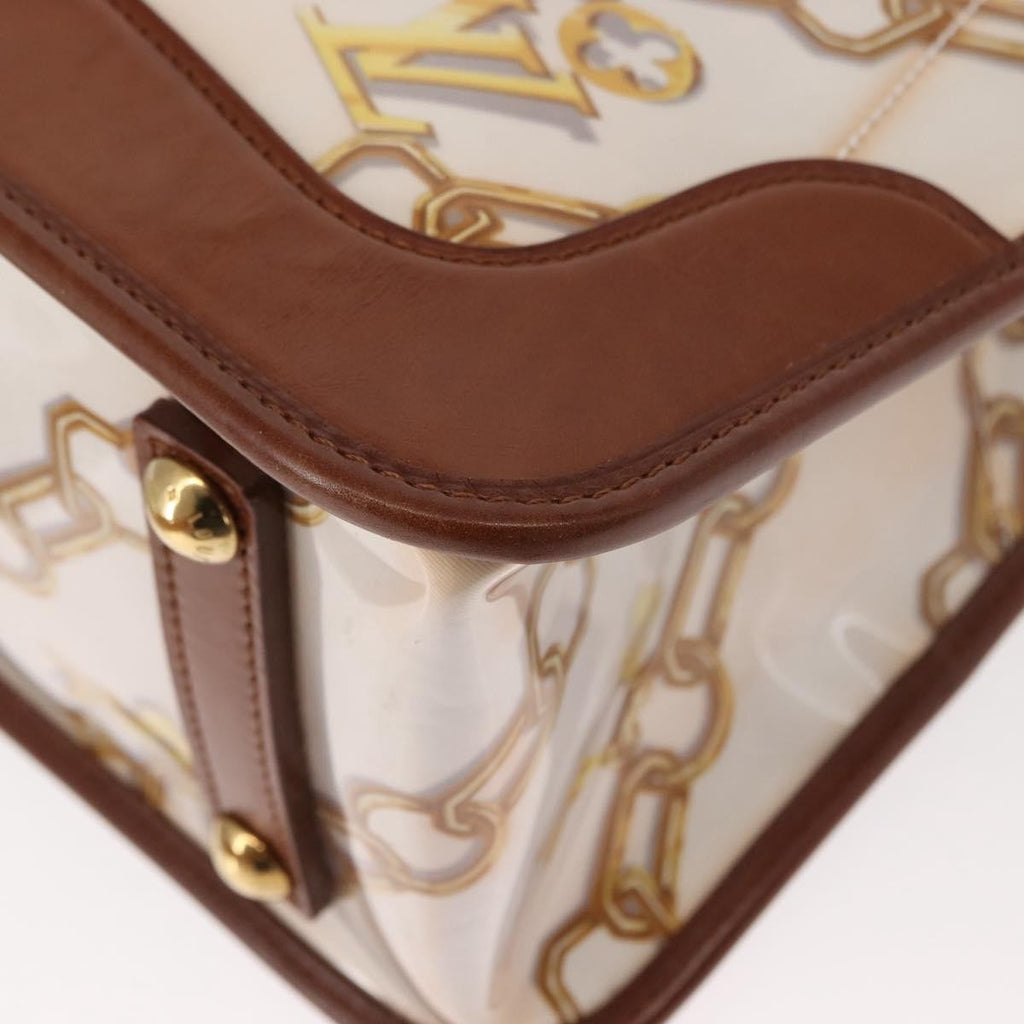 Louis Vuitton Charms Cabas Pvc Over Printed Silk Brown Canvas Handbag (Pre-Owned)
