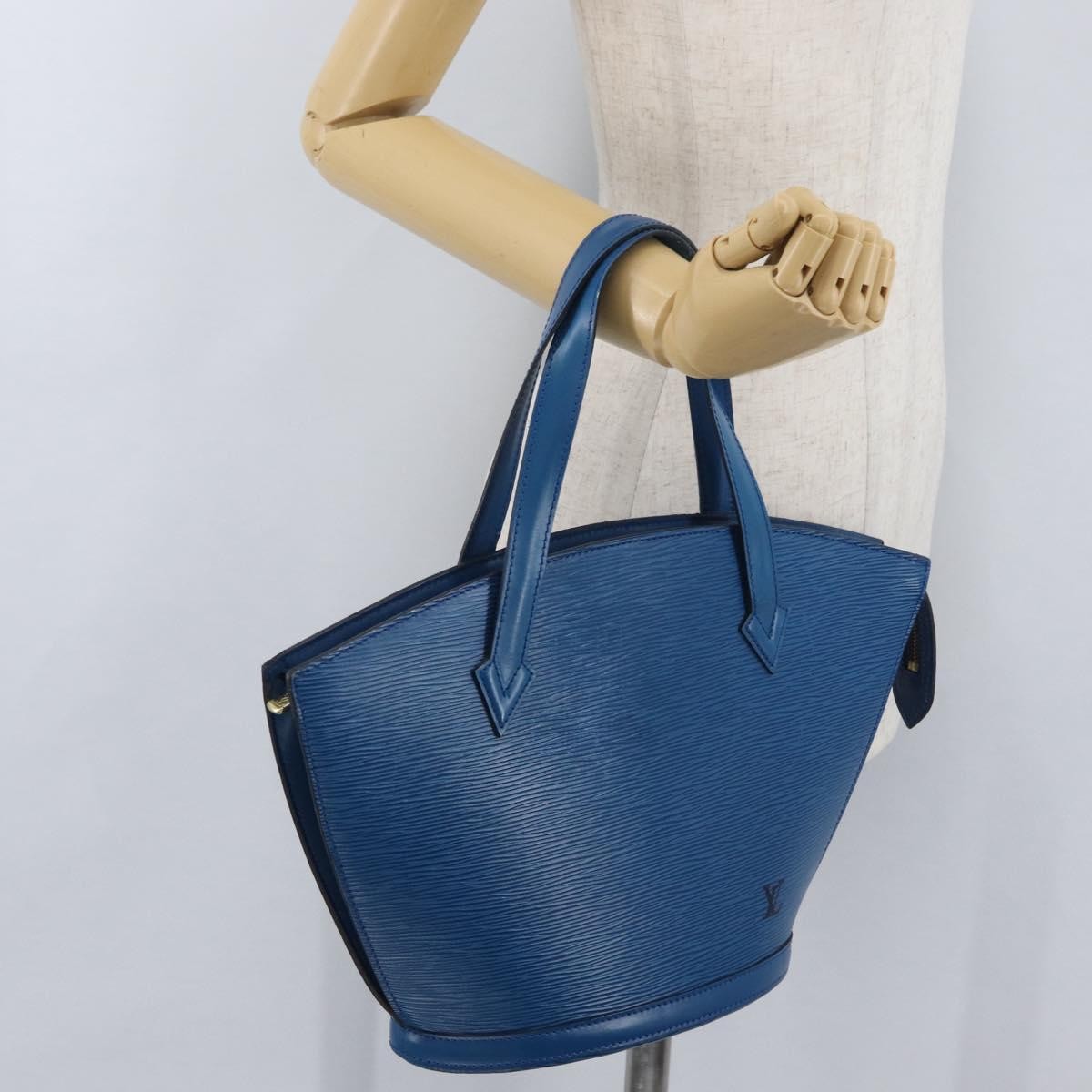 Louis Vuitton Saint Jacques Handbag Epi Leather Blue Leather Handbag (Pre-Owned)