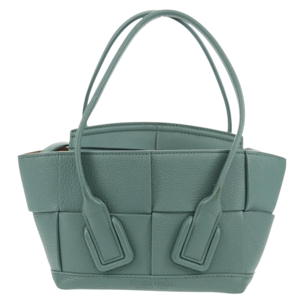 Bottega Veneta Arco Bag Maxi Intrecciato Leather Green Leather Handbag (Pre-Owned)