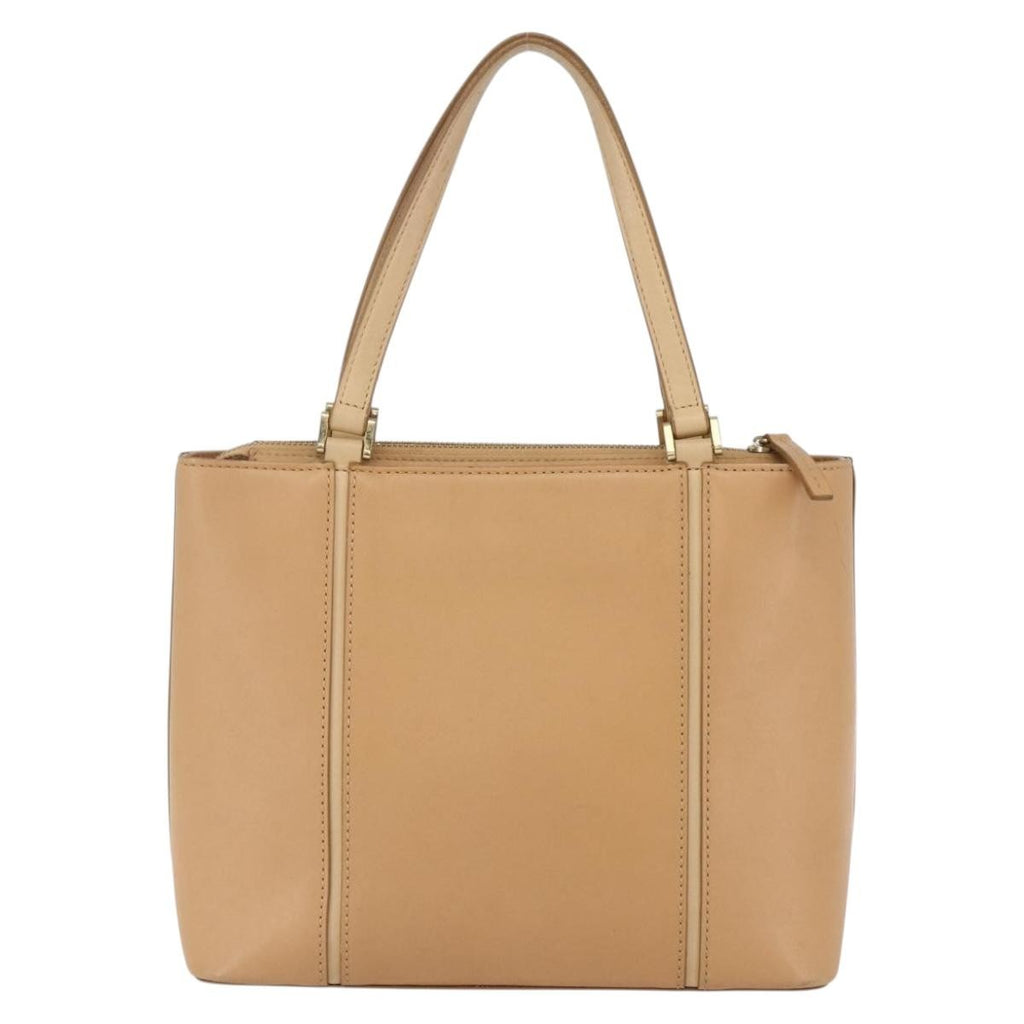 Burberry Vintage Handbag Leather Beige Leather Handbag (Pre-Owned)
