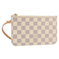 Louis Vuitton Neverfull Pochette Damier White Canvas Clutche & Pouche Bag (Pre-Owned)
