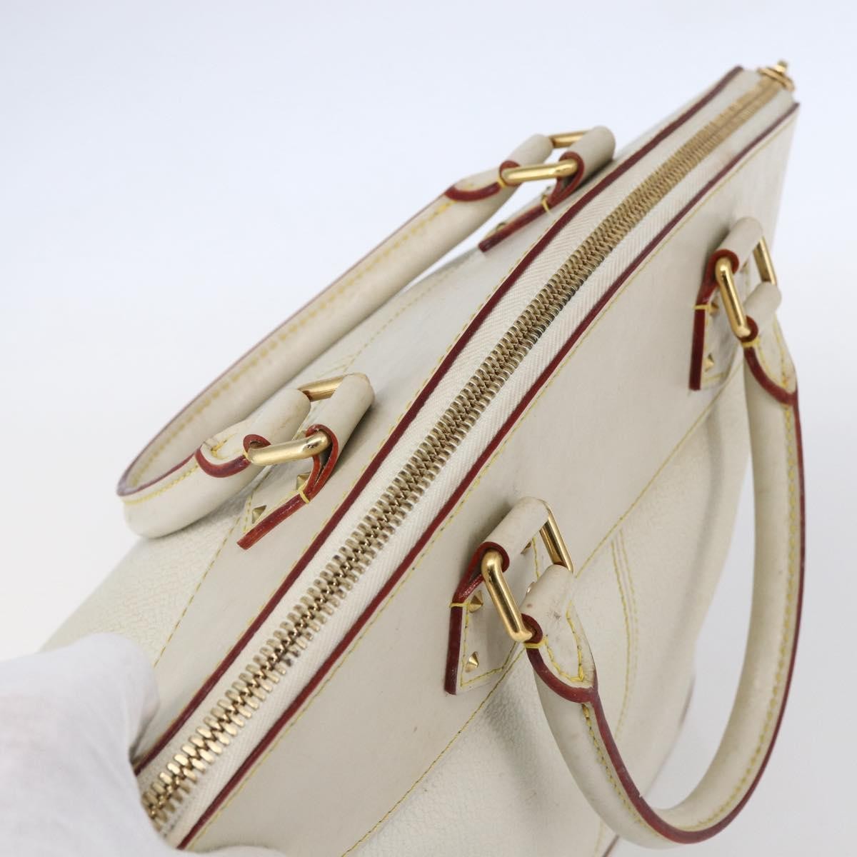 Louis Vuitton Suhali Lockit Handbag Leather White Leather Tote Bag Bag (Pre-Owned)