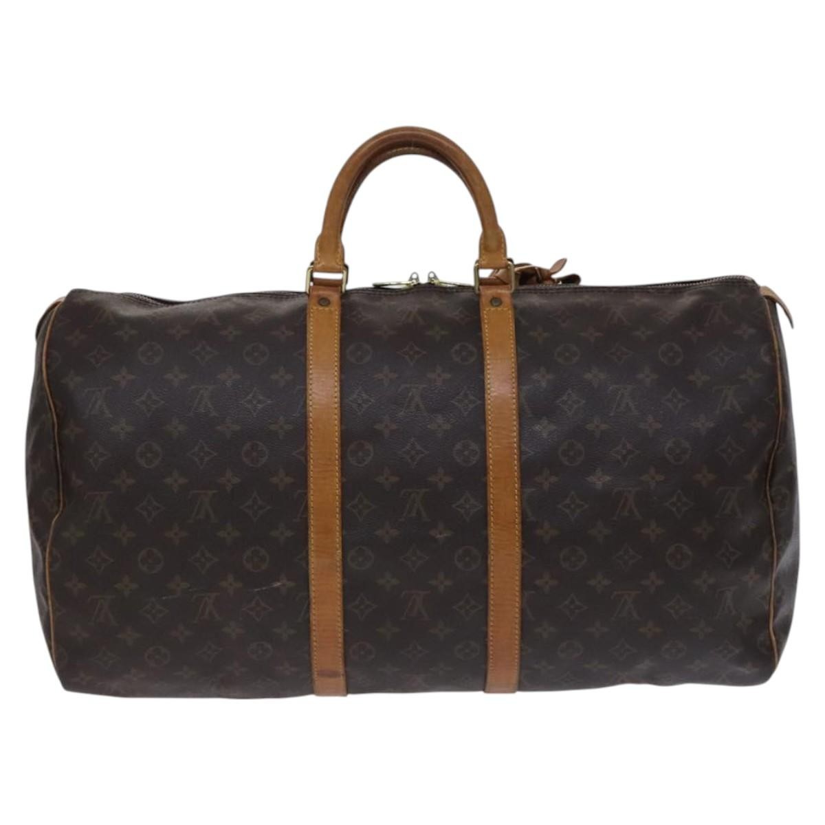 Louis Vuitton Keepall Bag Monogram Canvas Brown Canvas Travel Bag Bag (Pre-Owned)