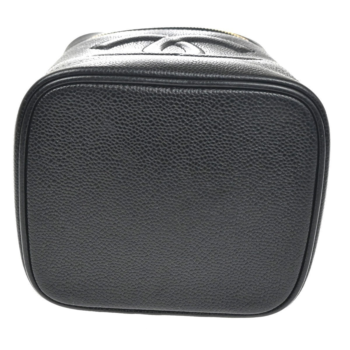 Chanel Vintage Timeless Cosmetic Case Caviar Black Leather Handbag (Pre-Owned)